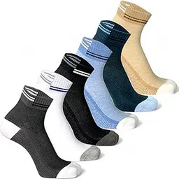sockscarving feel the comfort Pure Cotton Premium 6 pair Ankle Socks for Men & Women Anti-Odor, Perfect Fit – for Office, Formal Casual & Everyday Wear Stretchable Free Size Anti Slip Sweat Free image 1