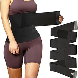 Upgraded Waist Trainers For Women Belly Fat,Postpartum Belly Wrap For Tummy Control,Bandage Wrap Waist Trainer. Black, Black, One Size-image-21