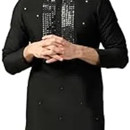 kisah Mens Kurta – Cotton Blend Mirror Work Designer Kurta for Men – Ethnic Outfit for Weddings & Festivals-picture-17