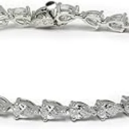 pissara by Sukkhi Elegant 925 Sterling Silver Pear Shaped Cubic Zirconia Tennis Bracelets For Women & Girls|with Authenticity Certificate, 925 Stamp & 6 Months Warranty-picture-39