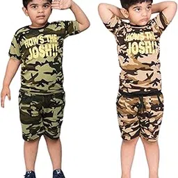Stylish Brown and Green Casual T-Shirt and Shorts Set for Boys & Girls - Perfect for Summer Playdates, Outdoor Adventures, and Everyday Comfort-image-74