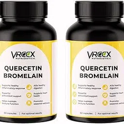 VREEX Quercetin 400 mg with Bromelain 75 mg | Supports Immune Health, Seasonal Wellness & Antioxidant Protection | 60 Capsules (Pack of 2)-picture-54