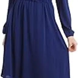 zink london Women's Blue Shimmer Tie-Up Midi Dress-picture-11