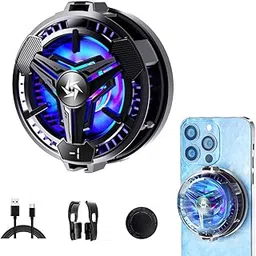 ZORBES® Phone Cooler Gaming Fan,Phone Cooler for Gaming,LED Mobile Fan with Digital Display Radiator Case for iPhone Android Smartphones from 4.5 to 7in-image-0