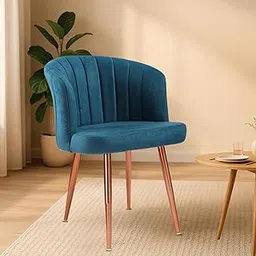 Kursiwala Velza Dining Chairs for Home, Living Room & Bedroom | Velvet Chair with Soft Cushion Seat, Ergonomic Back, Strong Metal Frame & Anti-Slip Pads | Modern Multipurpose Use – Rama Blue-picture-11