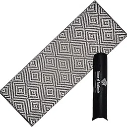 House of Handmade - Cotton Yoga Mat for Women, Men, kids Exercise mat for Home Workout 8mm Thick Anti-Slip Large Professional Exercise mat 2x6 feet BLACK-image-15