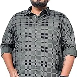 the indian garage co Men Cotton Regular Fit Checkered Full Sleeves Cutaway Collar Casual Shirt-picture-18