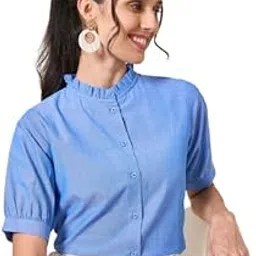 style quotient Women Solid Beige Regular Fit Flex Formal Shirt-picture-11