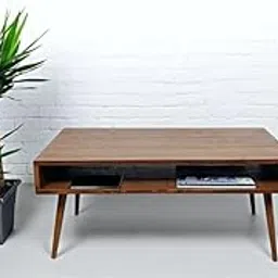 Jdav Furniture Wooden Rectangle Coffee Table Mid Sofa Center Table for Living Room | Rectangular Coffee Centre Table with Shelf Storage Multi Use Table for Home & Office | Natural Finish-image-4