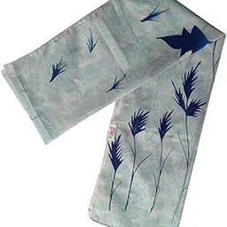 penkraft Qyaari Blue Breeze Fabric Painted Cotton Stole-picture-40