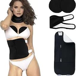 Primestic Castor Oil Pack Wrap 4 Pieces Organic Kit, Reusable Adjustable Straps Anti-Leak Compress Pack, Easy Application, Aids Liver Detox, Helps Pain Relief, For Tummy, Neck & Chest, Black-picture-21