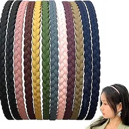 pactiv 6Pcs Elegant Twisted Braid Plastic Headbands Set - Cute Non-Slip Teeth Hairbands for Women, Solid Color Dress Up Accessories-picture-37