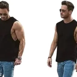 Round Neck Big Armhole Gym Stringer Vest for Men|Gym_tee99-picture-40