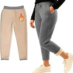 eleg & stilance Men/Women Winter Fleece Joggers | Warm & Comfortable Sweatpants with Elastic Waist & Drawstring | Casual Sportswear Track Pants-picture-39