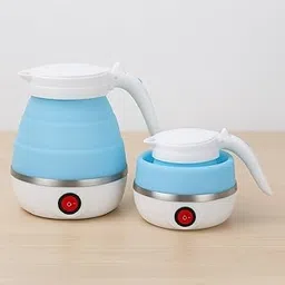 ZUNBELLA Food-grade Silicone Collapsible Body Portable Electric Kettle | Hot Water Kettle 600ml Perfect For Travel & Outdoor Use | Quick Boiling Travel Kettles (Blue) | Lightweight Foldable Kettles-picture-12