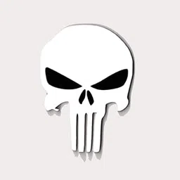 The Logo Man Punisher White 3D Emblem Decal Mobile Phone Sticker Logo-picture-26