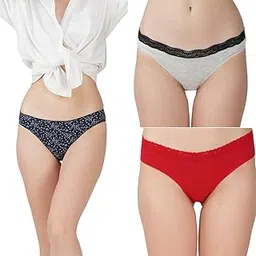 thread sutra Women?s Premium Cotton Panties | Antimicrobial & Breathable | Everyday Comfort with Amazing Fit | Soft Fabric Innerwear for All-Day Freshness & Hygiene | Bikini | Pack of 3 |-picture-24