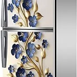 RK Digital Mart Luxury Flowers Fridge Stickers | Double Door Fridge Stickers | Refrigerators Stickers with Self-Adhesive Stickers Easy to Apply (Size 160 x 61cm)-picture-22
