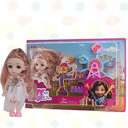 ToyMagic Colourful Candy Doll I 6-inch Doll & Accessories for Kids Age 3+ | Ideal Gift Set I Realistic Hair with Pretty Eyes Assortment - Candy Store|Carnival Ride,Dollhouse Set-picture-30