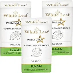 White Leaf Natural Herbal Cigarettes PAAN Flavour(30 Sticks) 100% Tobacco-Free and Nicotine-Free Ayurvedic Herbs Clove, Tulsi, and More | Free From Additives and Chemicals-picture-15