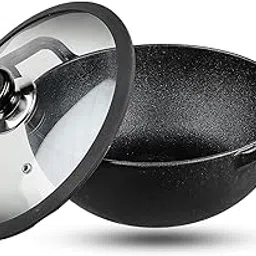 Vinod Legacy Pre Seasoned Cast Iron Kadai with Glass Lid - 2.4 Litre, 22 cm | Naturally Non Stick Kadhai for Cooking | 100% Pure | Toxin Free | Safety Sleeve | Rust Proof-picture-11