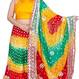 Ethnic Traditional Trending Heavy Gota Patti Border Work Bandhani Lehenga Choli with Designer Silk Work Dupatta (Running Blouse)-picture-44