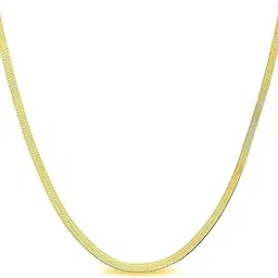 rvm jewels Snake Chain 18 Inch Gold Silver Plated Flat Necklace for Men and Women-picture-42