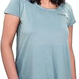 Uhane Women’s Yoga and Gym Cross-Back Cotton Work-Out Extreme Deep Neck Loose Fit T-Shirt (Teal) Short Sleeves Top for Sports and Fitness-image-25