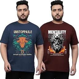 West Gate Clothing Plus Size T-Shirt for Men | Cotton Mens Tshirt XL,2XL,3XL,4XL,5XL | Travel,Adventure T-Shirt | Urban | Mens T-Shirt Combo Pack of 2-picture-37