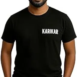 Classic Black Cotton T-Shirt, Casual Short Sleeve Crew Neck, Minimalist M Size-image-78