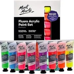 Mont Marte Fluoro Acrylic Paint Set Premium 8pc x 36ml.-picture-59