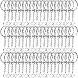 more buy 100 Pack Key Ring with Chain and Open Jump,1 inch Split Round Keychain Rings Bulk for Craft Making Jewelry Ring 1 inch 25mm (Pack of 100)-picture-51