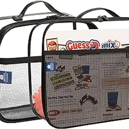 HomeStrap Set of 2 Large Multi Purpose Transparent Toy & Board Game Storage Bags | Waterproof, Durable & Portable | Organizer with Handles & Mesh Pocket for Books & Games-picture-26