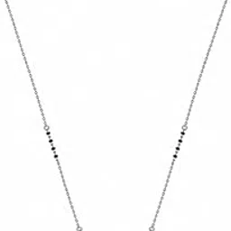 clara 925 Sterling Silver Omisha Infinity Heart Mangalsutra Tanmaniya Pendant With Black Beads Chain | Platinum Plated, Swiss Zirconia |Gift for Wife-picture-17