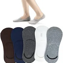 rk trends Men's Loafer Socks - 5 Pairs, No-Show, Non-Slip, Breathable, Cotton Blend, Shoe Liners-picture-18