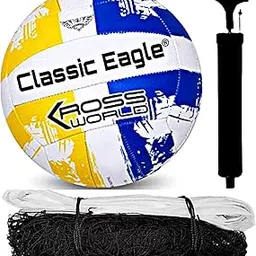 Classic Eagle Kross World PVC Volley Ball with Air Pump and Nylon Net Full kit Official Size and Weight (Pack of 1)-image-17
