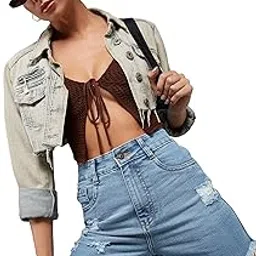 dolce crudo Women's Relaxed Fit Regular Length High/Mid Rise Denim Shorts-picture-40