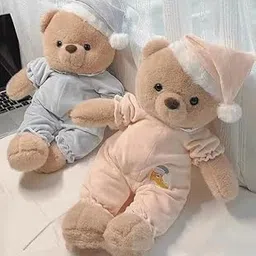 Sleepy Teddy Bear Soft Toy Pair | Premium Plush Stuffed Animal in Pajamas for Kids | Cute Huggable Teddy Gift for Baby Boys & Girls | Soft Toy for Bedroom & Nursery Décor-picture-14