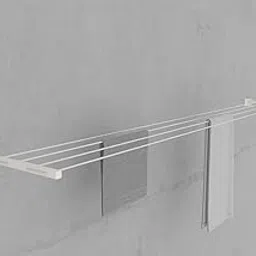 Voltonix Powder Coated Metal Cloth Drying Stand Foldable for Wall Mounted/Cloth Drying Rack/Clothes Hanger for Home Or Balcony with Rope and Fasteners Set (40 Feet Rope)-image-44