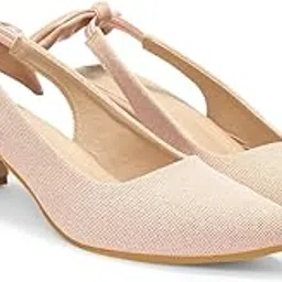 jodyhub Womens Pumps Pointed Toe Slip on Slingback Cute Bowknot Classic Chunky Block Heels-picture-38