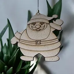 DIY Santa Claus MDF Cutout for Christmas - Plain Blanks for Painting, Wooden Sheet Craft, Resin Art Work & Decoration - Set of 10-picture-12