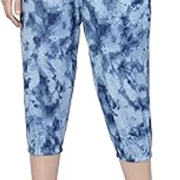 uzarus Women's Animal Print Tie-Dye Strechable Capri 3/4th Shorts-picture-49