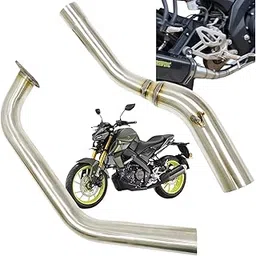 Dhe Best Bike Premium Exhaust Middle Muffler Bend Pipe Stainless Steel Suitable for Yamaha MT 15 V2 BS6-image-92