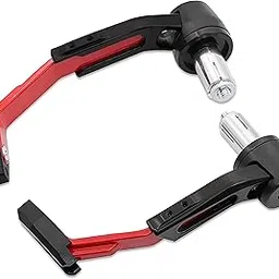 MIKANIX Motorcycle Handlebar Brake Clutch Lever Guard Protector/Protective Hand Guard for All Bikes (Universal for Bike) (Red)-picture-27