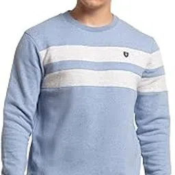 colorplus Men's Cotton HenleyNeck Sweatshirt (CJAA00098-B4_Blue) image 1