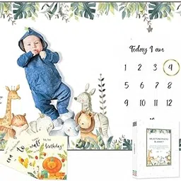 DOX Box Baby Milestone Blanket (Jungle Safari) image 1
