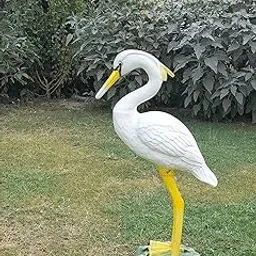 Sarus Crane Bird Figure for Garden Decoration, Bird Sculpture,Garden Statue (White Crane, Fiber)-picture-21