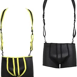 heavenglow Men Suspenders Harness Adjustable Clubwear Underwear Costume Black-picture-43