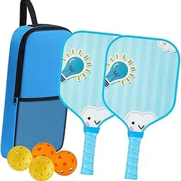 MERISHOPP Kids Pickleball Paddles Set Rackets Professional with Balls and Bag Training Light Bulb|Sporting Goods|Tennis & Racquet Sports|Tennis|Racquets-picture-19