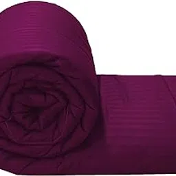 220 GSM Microfiber Solid Satin Striped AC Comforter | Dohar | Quit | Double Bed | Double Weaved | Washable | Hypoallergenic Skin Friendly (90x100 Inch)-picture-28